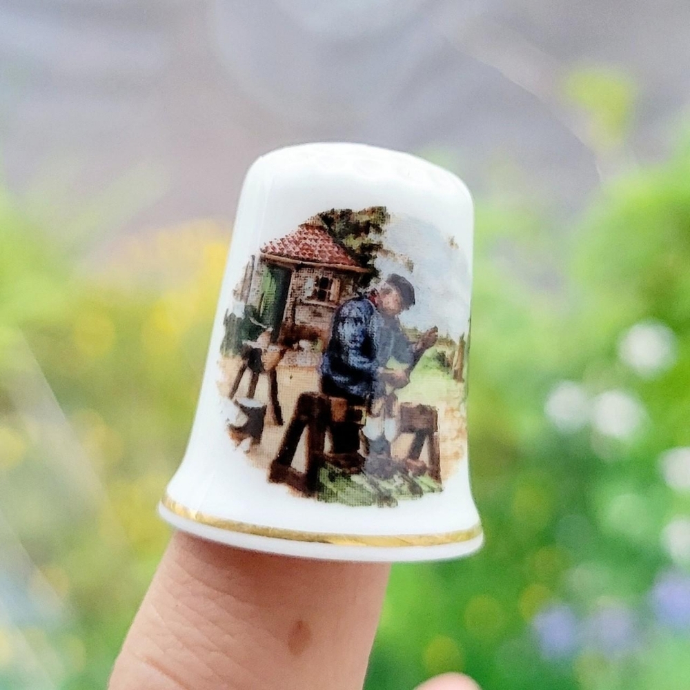 Vintage Farmer Lumberjack Logger Collectible Thimble